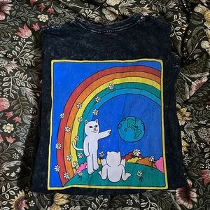 Vintage, Large t-shirt, black washed, pretty rad bruh